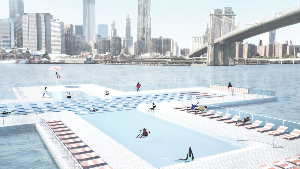 В Нью-Йорке строят плавучий бассейн в форме креста более чем за $15 млн